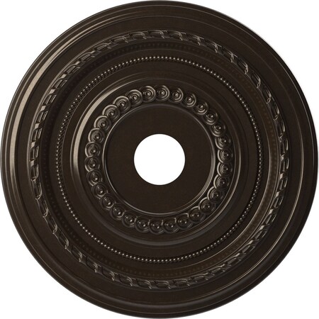 Ekena Millwork Cole PVC Medallion (Canopies up to 6"), 22"OD x 3 1/2"ID x 1"P, Universal Metallic Rustic Mist CMP22COERU
